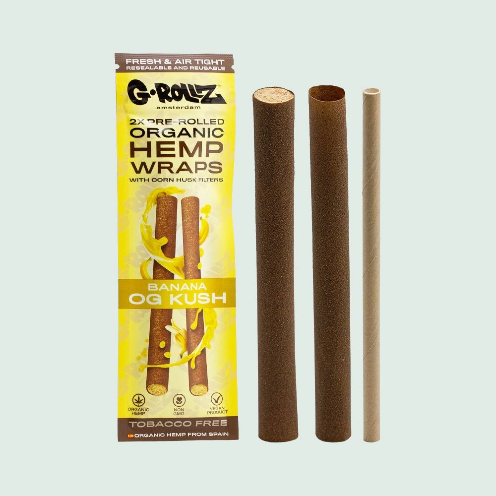 G-ROLLZ - 2er Pack Pre-Rolled Hemp Wraps & Maishülsen Filter